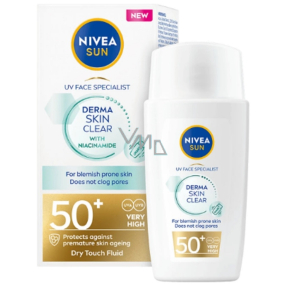 Nivea Sun Derma Skin Clear OF 50+ Ľahký opaľovací krém 40 ml