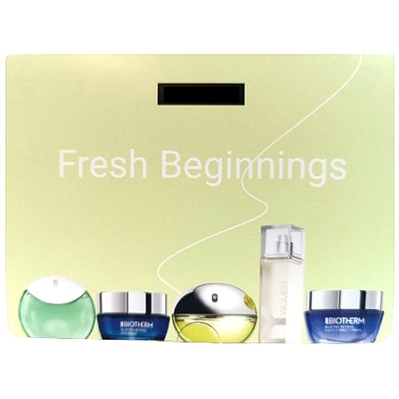 DKNY Original Women Energizing edp 1,5 ml + Biotherm Blue Pro-Retinol Eye Cream 1 ml + DKNY Be Delicious edp 1,5 ml + Biotherm Blue Therapy Pro-Retinol 1 ml + Issey Miyake A Drop d´Issey Essentielle edp 0,8 ml, Fresh Beginnings, darčeková sada