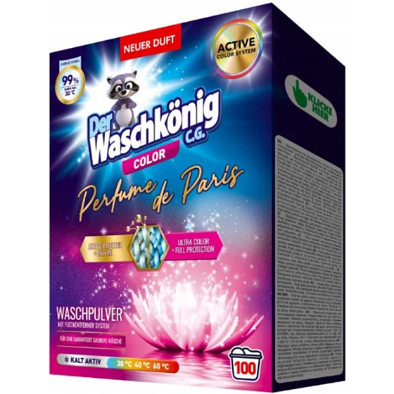 Waschkönig Color Parfume de Paris prací prášok box 100 dávok, 6 kg
