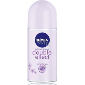 Nivea Double Effect Violet Senses guličkový antiperspirant dezodorant roll-on pre ženy 50 ml