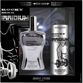 Jeanne Arthes Rocky Man Irridium toaletná voda 100 ml + telové mlieko 200 ml, darčeková sada