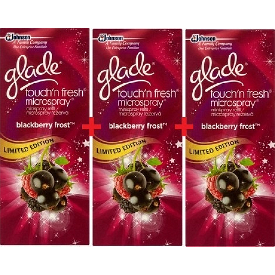 Glade One Touch Blackberry Frost mini sprej náhradná náplň 3 x 10 ml