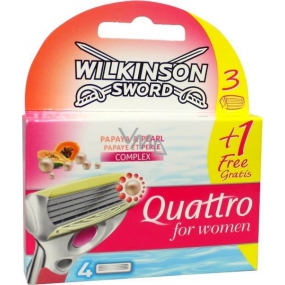Wilkinson Quattro for Women Papaya & Pearl náhradné hlavice 4 kusy