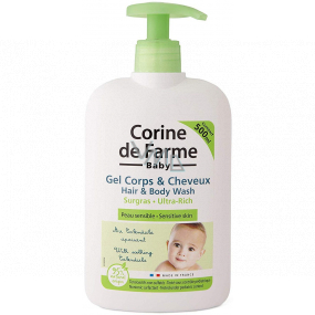Corine de Farmu Baby 2v1 hydratačný umývací gél na vlasy a telo s dávkovačom 500 ml