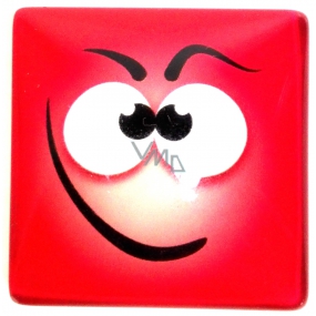 Nekupto Magnet Emoji Smajlík štvorček červený 4 x 4 cm