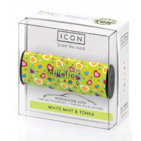 Millefiori Milano Icon White Mint & Tonka - Biela mäta a tonkové bôby vône do auta Cuori & Fiori vonia až 2 mesiace 47 g