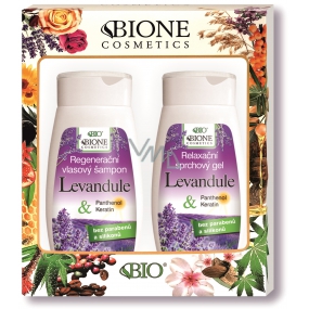 Bion Cosmetics Levanduľa regeneračný šampón na vlasy 260 ml + relaxačný sprchový gél 260 ml, kozmetická sada