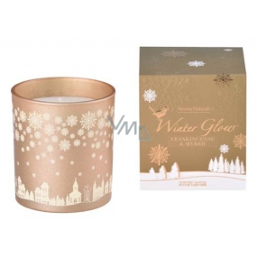 Arome Winter Glow Frankincense & Myrrha sviečka vonná sklo zlatá v darčekovej škatuľke 80 x 90 mm 500 g