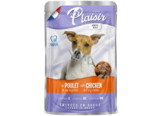 Plaisir Dog kuracie kúsky so zeleninou kompletné krmivo pre dospelé psy kapsička 100 g