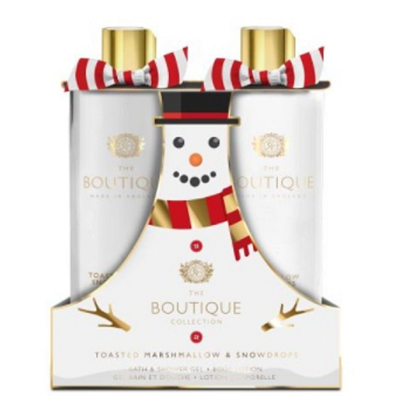 Grace Cole Toasted marshmallow & Snowdrops - Toastový marshmallow a snežienky sprchový gél 500 ml + telové mlieko 500 ml, kozmetická sada