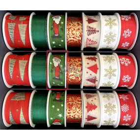 Nekupto Stuha látková vianočné Zelená Santa 25 mm x 2,5 m