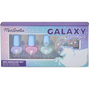 Martinelia Galaxy Dreams lak na nechty 3 x 3 ml + nálepky na nechty, kozmetická sada pre deti