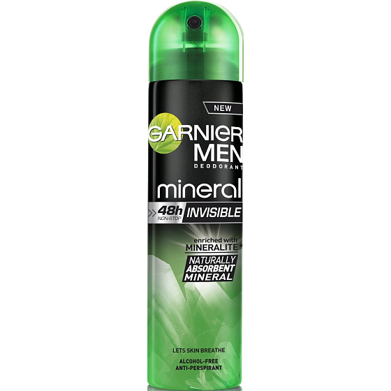 Garnier Men Mineral Invisible dezodorant sprej pre mužov 150 ml