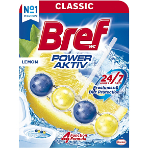 Bref WC Power Aktiv Citrón, WC blok v kuličkách, citrón, 50 g