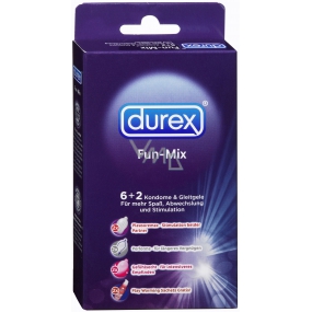Durex Fun Mix 6 kondómov + 2 lubrikačné gély 5 ml