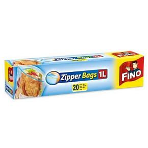 Fino Zipper Bags sáčky na zips 1 liter, 20 kusov