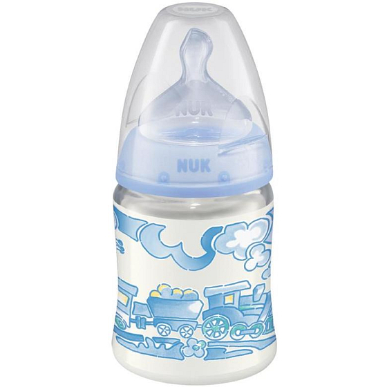 Nuk First Choice Baby Rose & Blue fľaša 0-6 mesiacov modrá rôzne vzory 150 ml