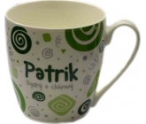 Nekupto Twister hrnček s menom Patrik zelený 0,4 litra