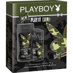 Playboy Play It Wild for Him dezodorant sprej pre mužov 150 ml + sprchový gél 250 ml, kozmetická sada