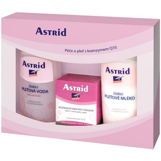 Astrid Intensive pleťové mlieko 200 ml + čistiaca pleťová voda pre suchú a citlivú pleť 200 ml + regeneračný krém proti vráskam s Q10 50 ml, kozmetická sada