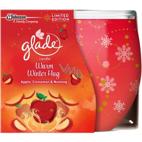 Glade Warm Winter Hug Apple, Cinnamon & Nutmeg vonná sviečka v skle doba horenia až 30 hodín 120 g
