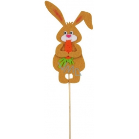 Zajačik s mrkvou svetlo hnedý zápich 11 cm + špajle