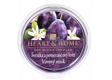 Heart & Home Švestka a pomarančový kvet Sójový prírodný voňavý vosk 27 g