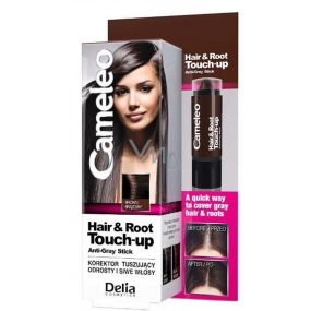 Delia Cosmetics Cameley Hair & Root Korektor zakrýva korene a sivé vlasy Brown 4,6 g