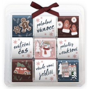 Nekupto Čokoládové puzzle vianočné, Snehuliak 9 x 5 g, 11 x 11,5 x 0,7 cm