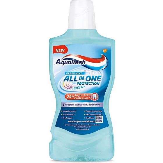 Ústna voda Aquafresh All in One Protection Fresh Mint s fluoridom 500 ml