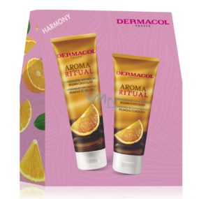 Dermacol Aroma Ritual Harmonizujúci sprchový gél s belgickou čokoládou 250 ml + Harmonizujúci krém na ruky s belgickou čokoládou 100 ml, kozmetická sada pre ženy