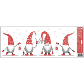 Okenná fólia bez lepidla farebná Elfovia s červenými krytkami 60 x 22,5 cm