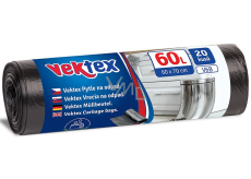 Vektex Vrecia na odpad čierne 9 µ, 60 litrov 60 x 70 cm 20 kusov
