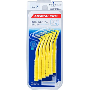 DentalPro medzizubný kartáčik zahnutý 0,8 mm žltý, 10 kusov