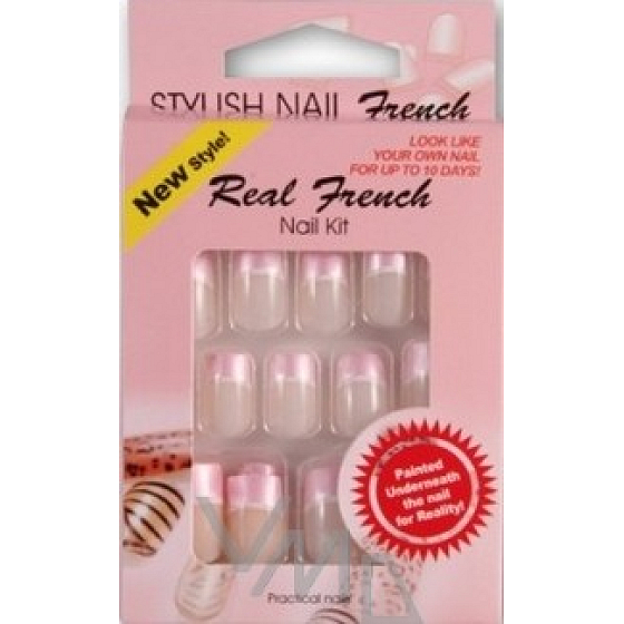 Štýl Ish Nail Real biele umelé nechty na francúzsku manikúru 24 kusov