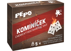 Pe-Po Kominíček chemický odstraňovač sadzí z komínov a dymovodov 5 kusov x 14 g