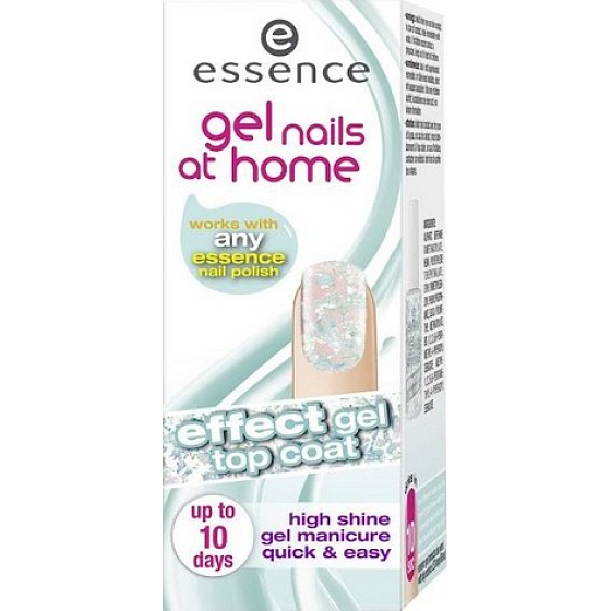 Essence Gél Nails At Home Top Coat krycí gélový lak 01 Diamond Rocks 7 ml