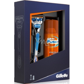 Gillette Fusion holiaci strojček + Fusion hydratačný gél na holenie 75 ml, kozmetická sada pre mužov
