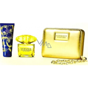 Versace Yellow Diamond Intense toaletná voda 90 ml + telové mlieko 100 ml + zlatá kabelka, darčeková sada