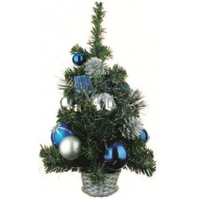 Stromček v košíku modrý dekor 45 cm