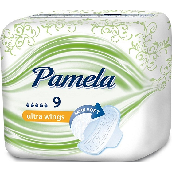 Pamela Ultra Wings Satin Soft hygienické vložky s krídelkami 9 kusov