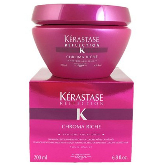 Kérastase Réflection Masque Chroma Riche Zjemňujúci maska pre lesk melírovaných a farbených vlasov 200 ml