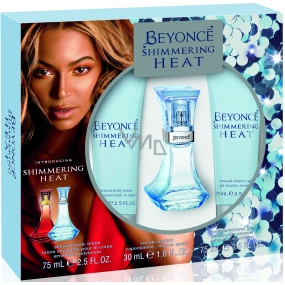Beyoncé Shimmering Heat toaletná voda pre ženy 30 ml + sprchový gel 75 ml + telové mlieko 75 ml, kozmetická sada