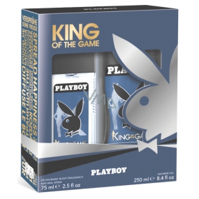 Playboy King of The Game parfumovaný deodorant sklo pre mužov 75 ml + sprchový gél 250 ml, kozmetická sada