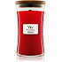 Woodwick Pomegranate - Granátové jablko vonná sviečka s dreveným knôtom a viečkom sklo veľká 609,5 g