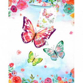 Ditipo Darčeková papierová taška 18 x 23 x 10 cm svetlomodrá motýle