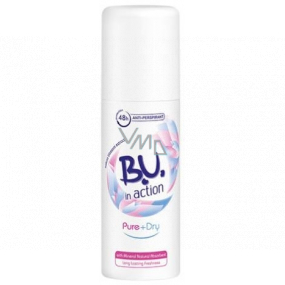 BU In Action Pure + Dry antiperspirant dezodorant sprej pre ženy mini 50 ml