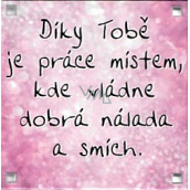Albi Magnet Vďaka tebe je práca miestom dobrej nálady a smiechu 6,5 x 6,5 cm