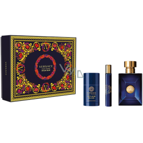 Versace Dylan Blue toaletná voda 100 ml + dezodorant 75 ml + toaletná voda 10 ml, darčeková súprava pre mužov