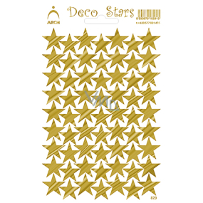 Arch Holografické dekoratívne nálepky Hviezdica zlatá hladká 12 x 18 cm